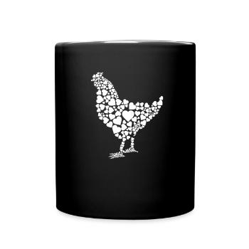 chicken hen hearts - Full Colour Mug - black - Front