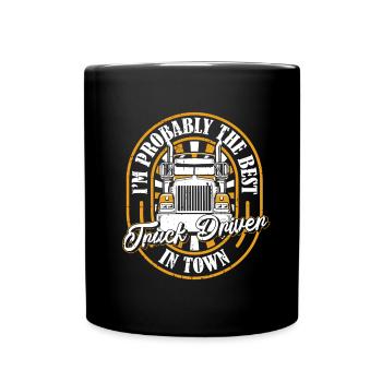 Chauffeur de camion camionneur chauffeur de camion humour - Mug uni - noir - Devant