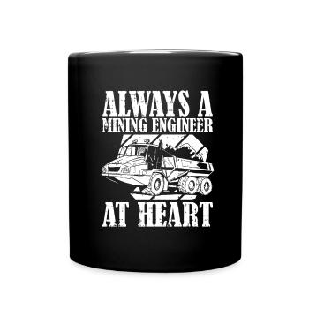 engineer truck mining engineer - Full Colour Mug - black - Front
