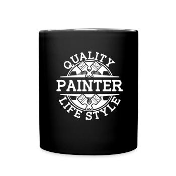 Painter varnisher brush - Full Colour Mug - black - Front