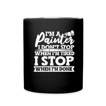 peintre peintre humour - Mug uni - noir - Devant