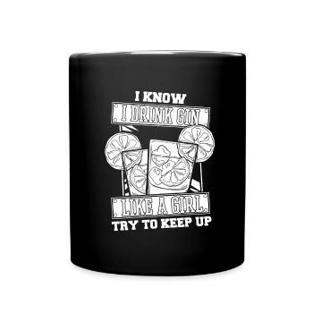 Gin Mädchen - Tasse einfarbig - Schwarz - Vorne