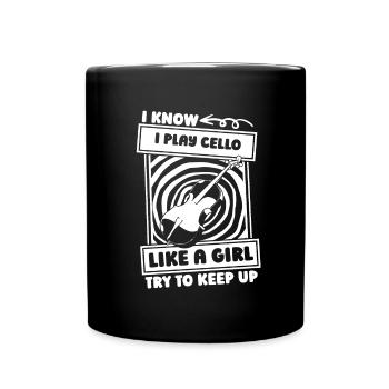 Cello cellist girl - Full Colour Mug - black - Front