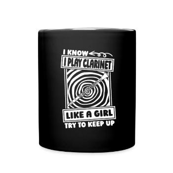 Klarinette Klarinettist Mädchen - Tasse einfarbig - Schwarz - Vorne