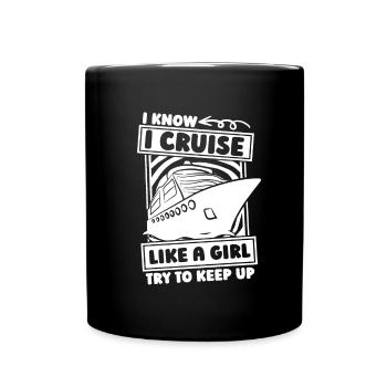 Kreuzfahrtschiff Mädchen - Tasse einfarbig - Schwarz - Vorne