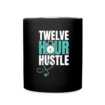 nurse stethoscope - Full Colour Mug - black - Front