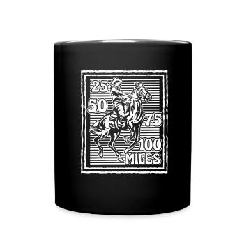 Cheval affiche équestre endurance équitation - Mug uni - noir - Devant