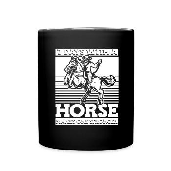 Pferd Reitsport Humor Ausdauerreiten - Tasse einfarbig - Schwarz - Vorne