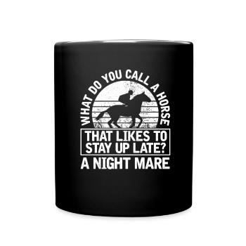 Horse Equestrian Sports Fun Endurance Riding - Full Colour Mug - black - Front