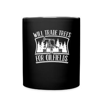 Arbres des plates-formes pétrolières des champs pétrolifères - Mug uni - noir - Devant