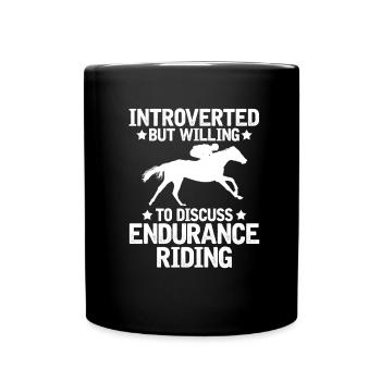 Horse Equestrian Sports Fun Endurance Riding - Full Colour Mug - black - Front