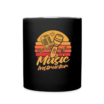 Musiklehrer Musik Lehrer Mikrofon - Tasse einfarbig - Schwarz - Vorne