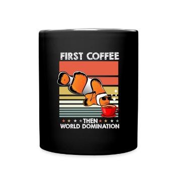 Poisson Clown Lunettes de soleil Café - Mug uni - noir - Devant