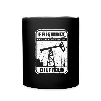 Oil Field Oil Rig - Full Colour Mug - black - Front
