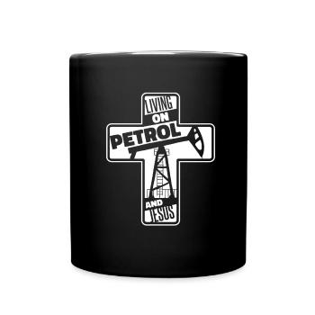 Traversée de plates-formes pétrolières de champs pétrolifères - Mug uni - noir - Devant