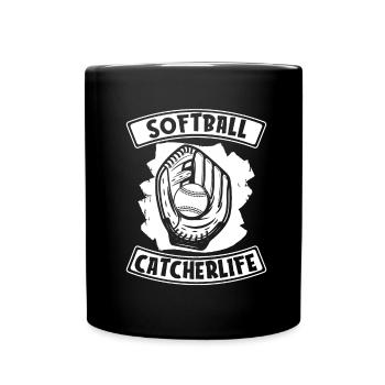 Softball Catcher - Full Colour Mug - black - Front