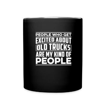 Lkw Fahrer Trucker Lastwagenfahrer Alter Trucker - Tasse einfarbig - Schwarz - Vorne