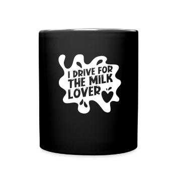 Kuh Milch Herz Milchwagen - Tasse einfarbig - Schwarz - Vorne