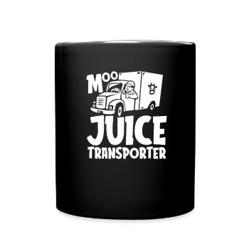 Kuh Milch Witzig Milchwagen - Tasse einfarbig - Schwarz - Vorne