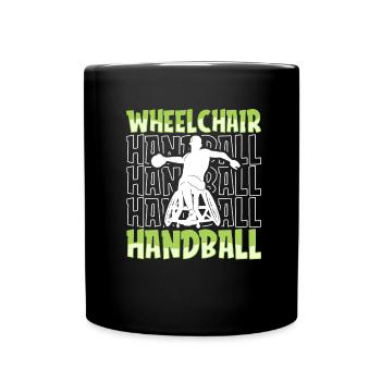 Handball Handballer Rollstuhl - Tasse einfarbig - Schwarz - Vorne
