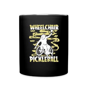 Pickleball wheelchair - Full Colour Mug - black - Front