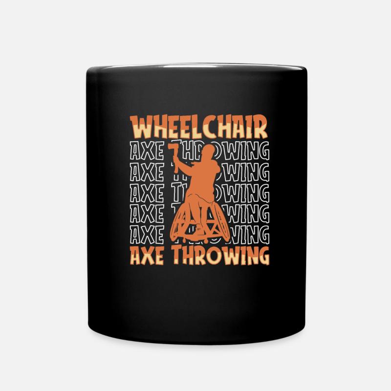 Axtwerfen Axtwerfer Rollstuhl - Tasse einfarbig - Schwarz