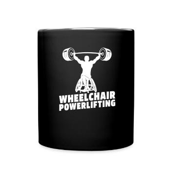 Powerlifting Powerlifter Rollstuhl - Tasse einfarbig - Schwarz - Vorne