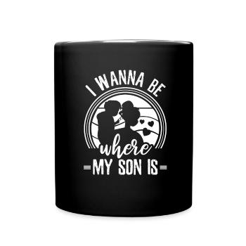 Mom Mutter Sohn - Tasse einfarbig - Schwarz - Vorne