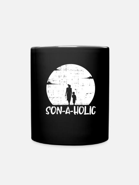 Mom Mutter Sohn - Tasse einfarbig - Schwarz