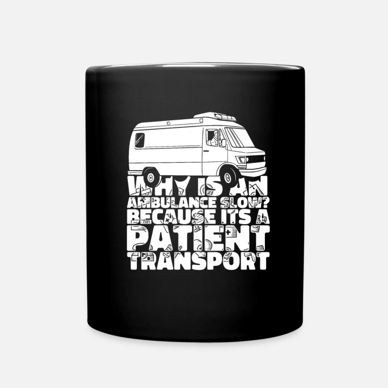 Notruf Leitstelle Einsatzzentrale Krankenwagen - Tasse einfarbig - Schwarz