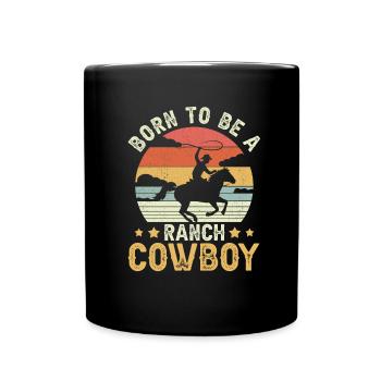 Rodeo Cowboy né Ranch Cowboy - Mug uni - noir - Devant