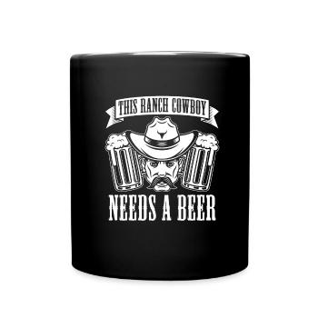 Rodeo Cowboy Bier Ranch Cowboy - Tasse einfarbig - Schwarz - Vorne