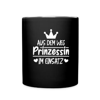 Prinzessin Krone - Tasse einfarbig - Schwarz - Vorne