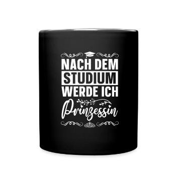 Prinzessin Uni - Tasse einfarbig - Schwarz - Vorne