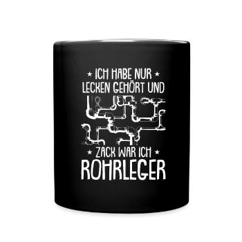 Rohrleitungsbauer Komisch - Tasse einfarbig - Schwarz - Vorne