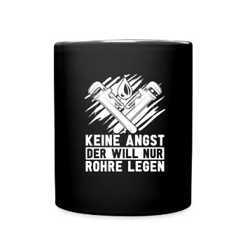 Rohrleitungsbauer Witzig - Tasse einfarbig - Schwarz - Vorne