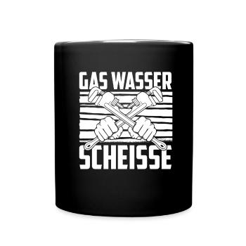 Rohrleitungsbauer Scheisse - Tasse einfarbig - Schwarz - Vorne