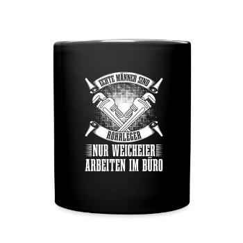 Rohrleitungsbauer Witzig - Tasse einfarbig - Schwarz - Vorne