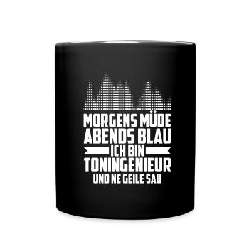 Tontechniker Toningenieur - Tasse einfarbig - Schwarz - Vorne