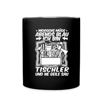 Zimmermann Tischler Schreiner - Tasse einfarbig - Schwarz - Vorne
