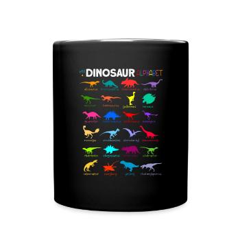 Alphabet des dinosaures Dinosaure a-z - Mug uni - noir - Devant
