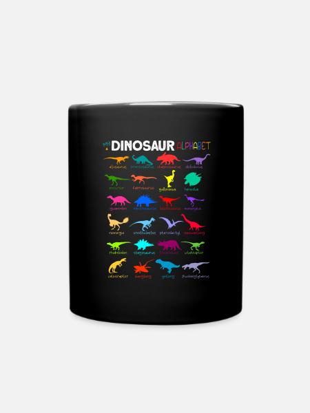 Dinosaurier Alphabet Dinosaurier a-z - Tasse einfarbig - Schwarz