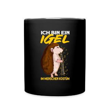 Ich bin ein Igel Menschen Kostüm - Tasse einfarbig - Schwarz - Vorne