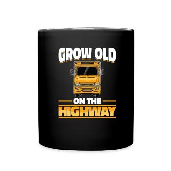 Lkw Fahrer Trucker Lastwagenfahrer Alt - Tasse einfarbig - Schwarz - Vorne