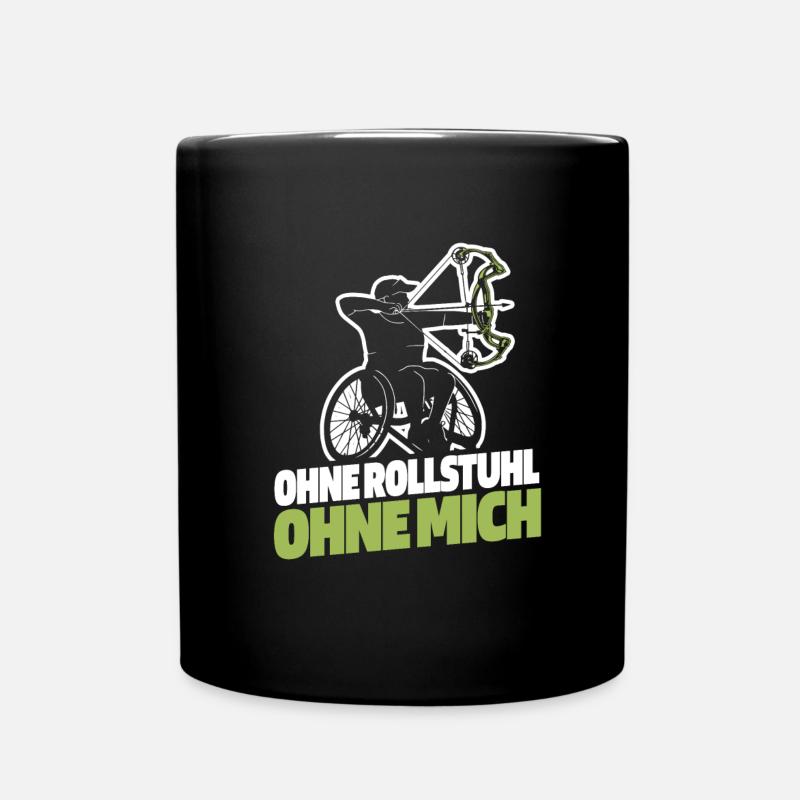 Rollstuhl Rollstuhlfahrer Bogenschießen - Tasse einfarbig - Schwarz