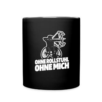 Rollstuhl Rollstuhlfahrer Bogenschießen - Tasse einfarbig - Schwarz - Vorne