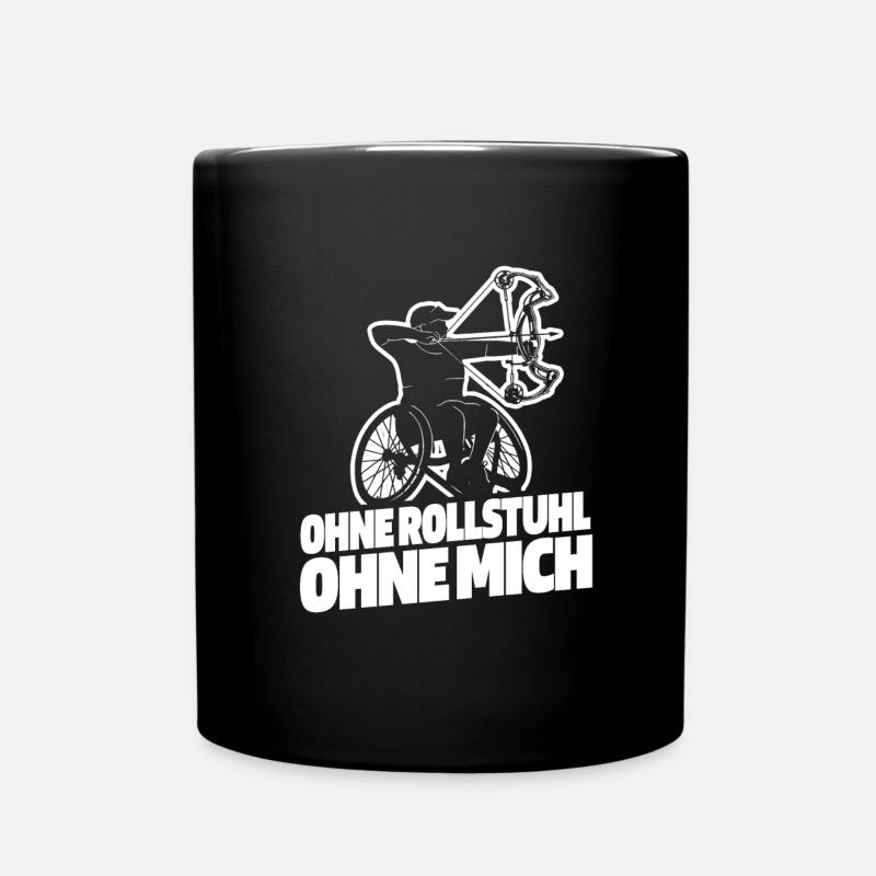 Rollstuhl Rollstuhlfahrer Bogenschießen - Tasse einfarbig - Schwarz