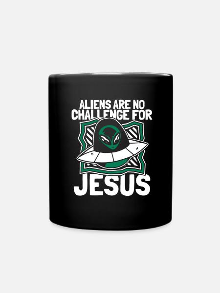 Christ Christianity UFO Extraterrestrial Jesus - Full Colour Mug - black