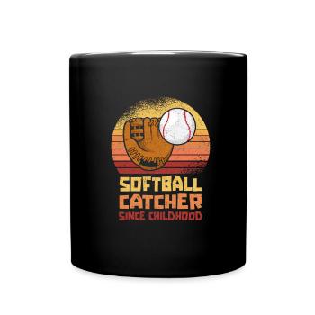 Softball - Tasse einfarbig - Schwarz - Vorne