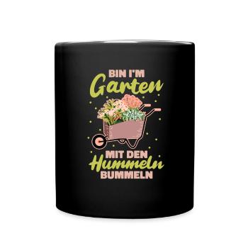 Hobbygärtner Garten Hummel - Tasse einfarbig - Schwarz - Vorne